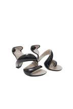 Black and white sandal on a white background