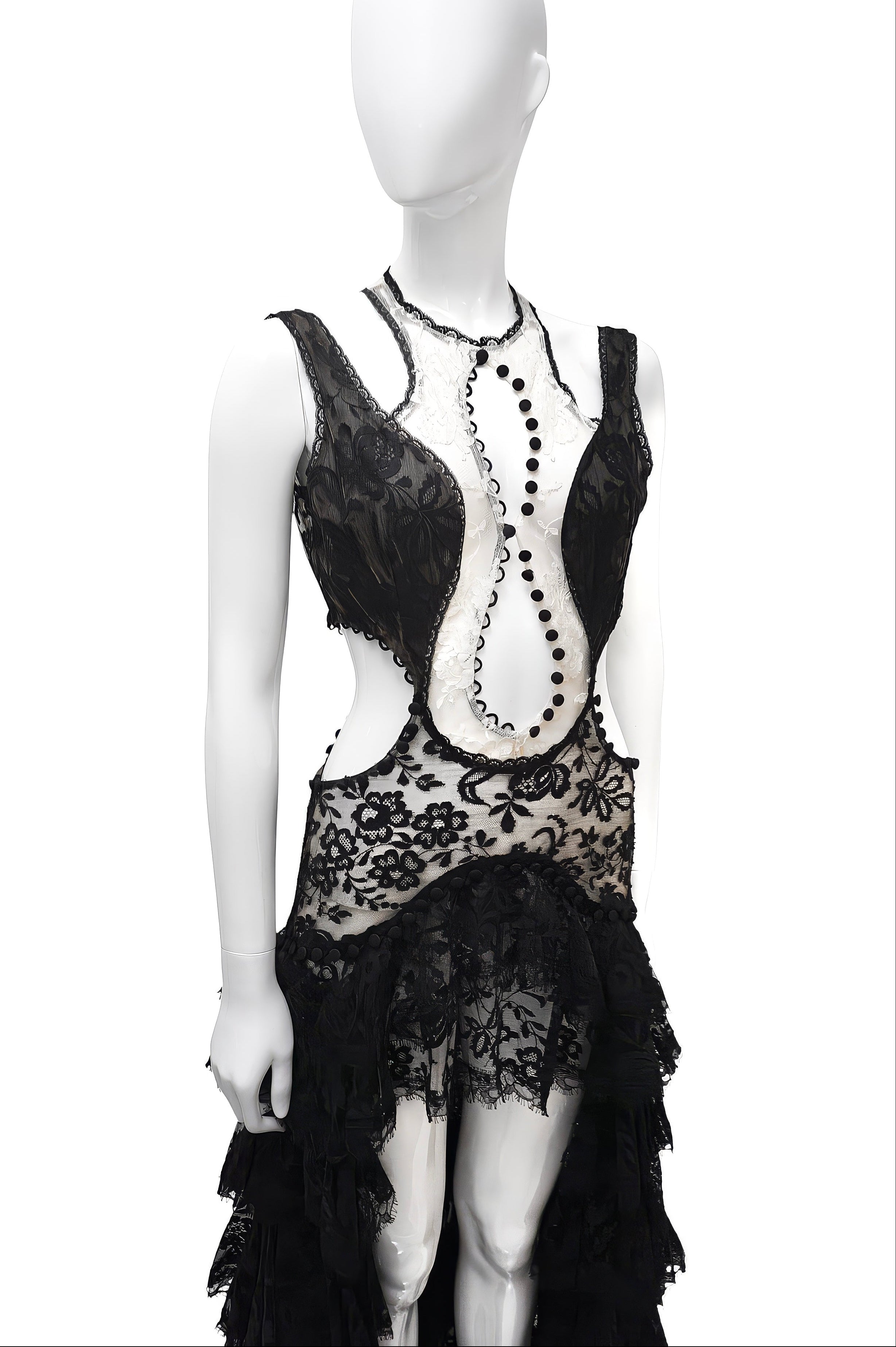 Alexander McQueen Lace Cut Out Dress