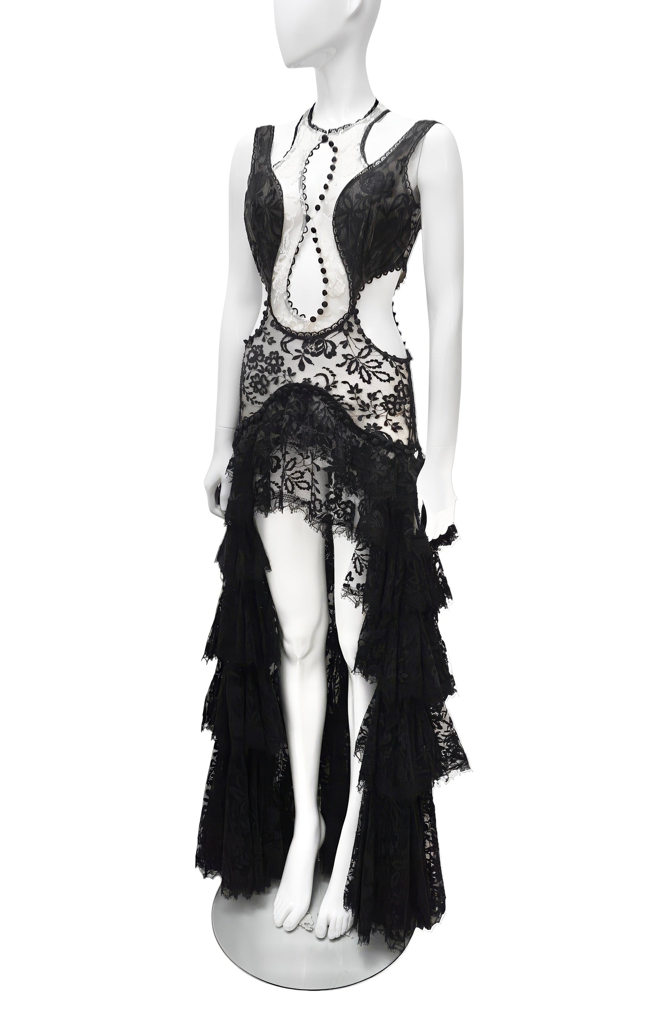 Alexander McQueen Lace Cut Out Dress