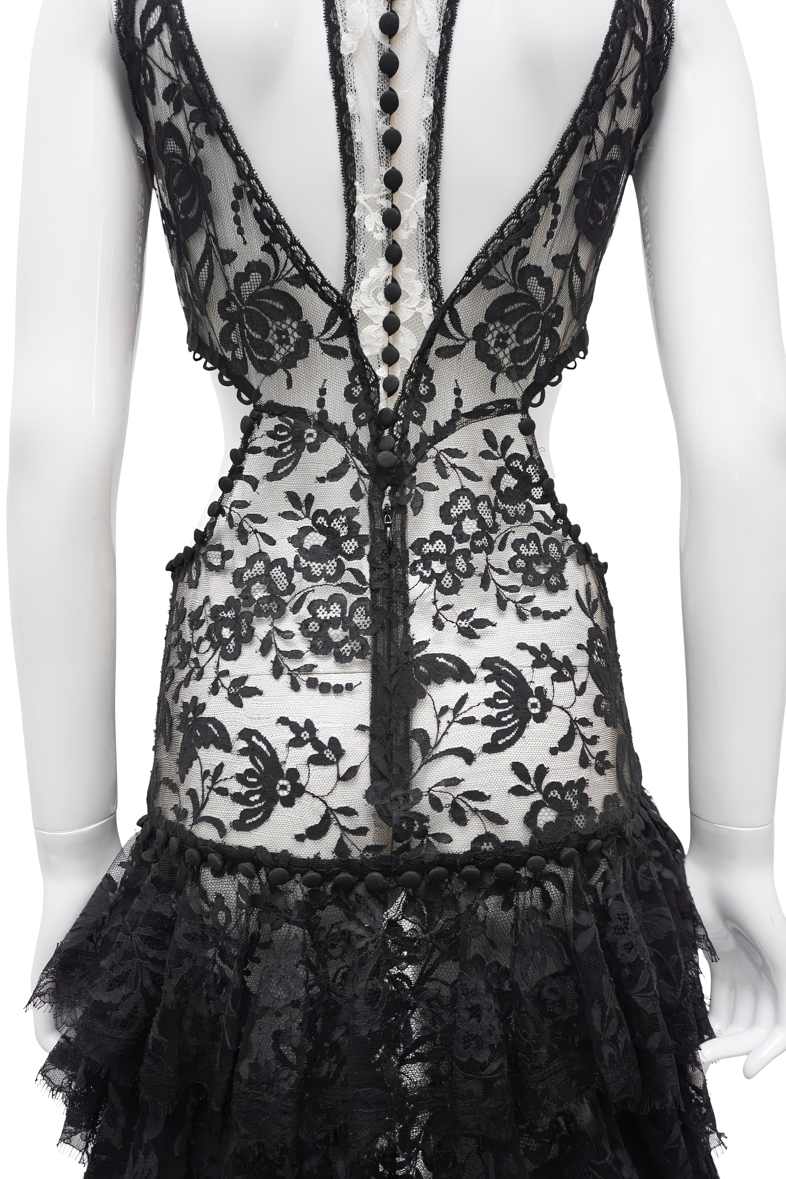 Alexander McQueen Lace Cut Out Dress
